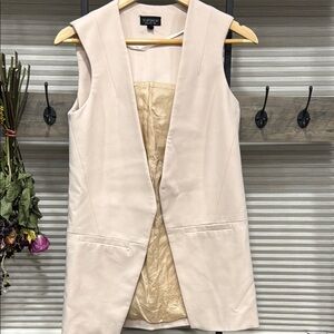 Topshop Cream Sleeveless Blazer Vest